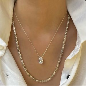 21.5” Gold Baroness Tennis Necklace by Melinda Maria